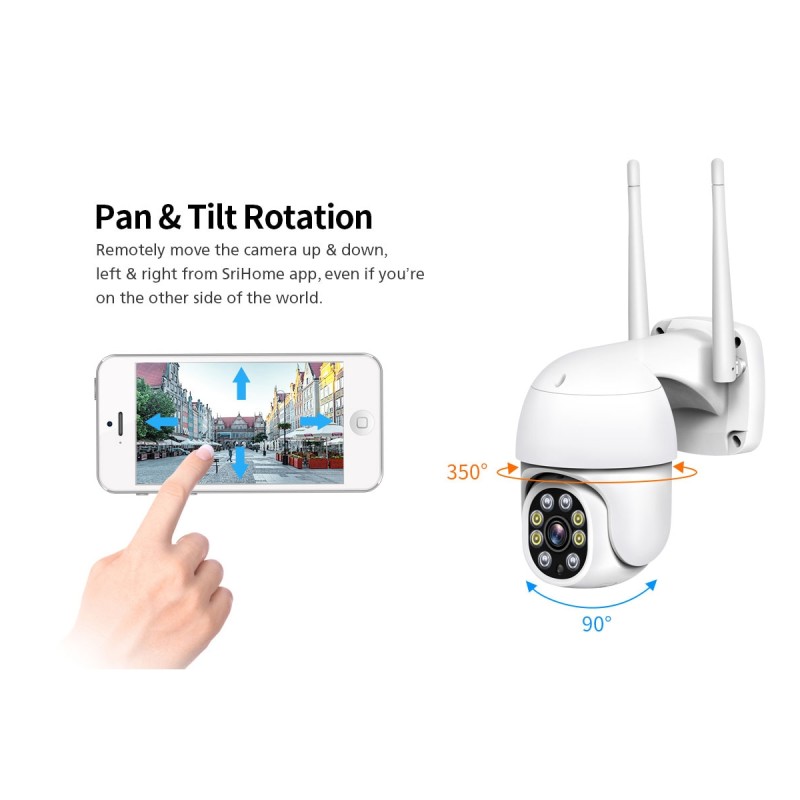 GloboStar® 86039 Ασύρματο Καταγραφικό με 4 x Camera 2MP 1080P WiFi  360° Μοιρών - Αδιάβροχο IP66 - Νυχτερινή Όραση με LED IR - Διπλή Κατέυθυνση Ομιλίας - Ανιχνευτή Κίνησης - Νυχτερινή Λήψη - Λευκό