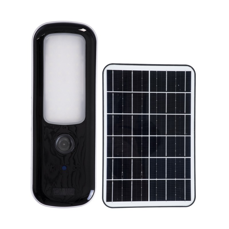 GloboStar® 86073 Αυτόνομος Ηλιακός Επιτοίχιος Προβολέας LED SMD 12W 600lm με IP Camera 1080P 2MP WiFi 150° Μοιρών - Ενσωματωμένη Μπαταρία 2500mAh - Φωτοβολταϊκό Πάνελ - Αισθητήρα Ημέρας-Νύχτας & Ρύθμιση Χρόνου Ανάμματος - Αδιάβροχος IP66 Ψυχρό Λευκό 6