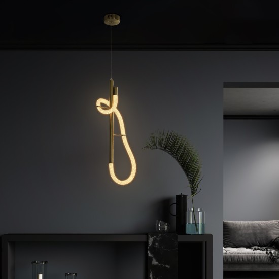 kelvo® GLOW 61680 Μοντέρνο Κρεμαστό Φωτιστικό Οροφής LED 24W 2400lm 360° AC 220-240V IP20 Ρυθμιζόμενο Λευκό CCT με On/Off 2700K/4500K/6000K - Lumileds SMD Chip - Χρυσό Πλατίνα & Λευκό Νήμα - Μ30 x Π30 x Υ66cm - 3 Χρόνια Εγγύηση kelvo® GLOW 61680 Μοντέρνο Κρεμαστό Φωτιστικό Οροφής LED 24W 2400lm 360° AC 220-240V IP20 Ρυθμιζόμενο Λευκό CCT με On/Off 2700K/4500K/6000K - Lumileds SMD Chip - Χρυσό Πλατίνα & Λευκό Νήμα - Μ30 x Π30 x Υ66cm - 3 Χρόνια Εγγύηση