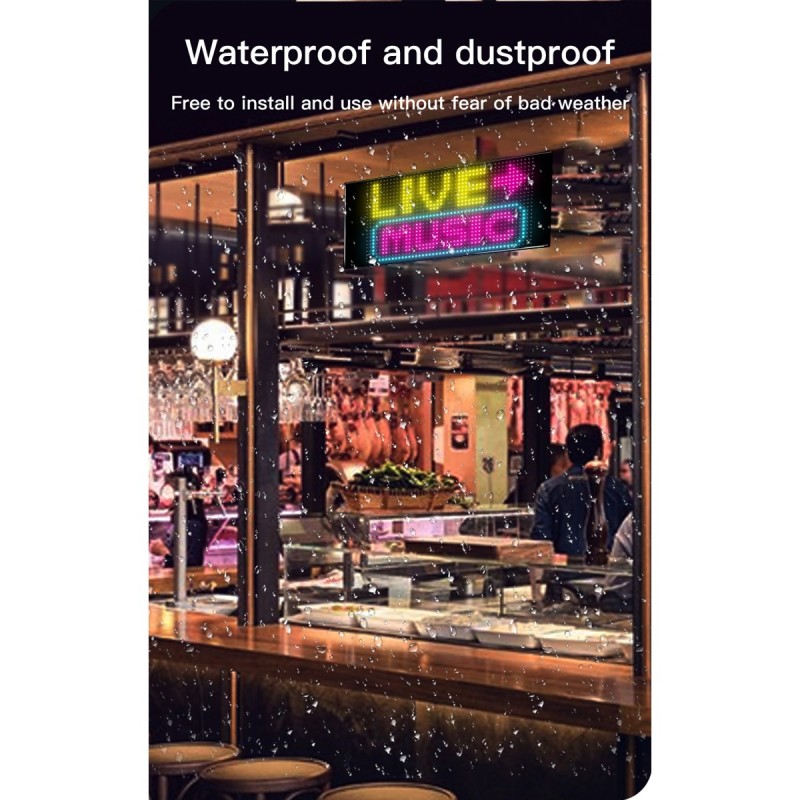 GLOBOSTAR® MATRIX GLB-106-0006 Κυλιόμενη Ψηφιακή Επιγραφή / Κορνίζα 27x12cm P4 48x24 Pixel LED 10W AC 220-240V Αδιάβροχο IP65 Πολύχρωμο RGB - Bluetooth Control μέσω iPIXEL APP - Μ28 x Π0.4 x Υ12cm - 2 Χρόνια Εγγύηση