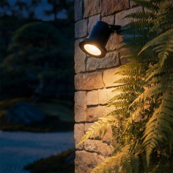 kelvo® GARDELINI KLV-101-0001-V2 Φωτιστικό Σποτ Τοίχου με Βάση για Λάμπα MR16 με Ντουί GU10 AC 220-240V Αδιάβροχο IP65 - Μαύρο Ματ - Μ10 x Π10 x Υ30cm