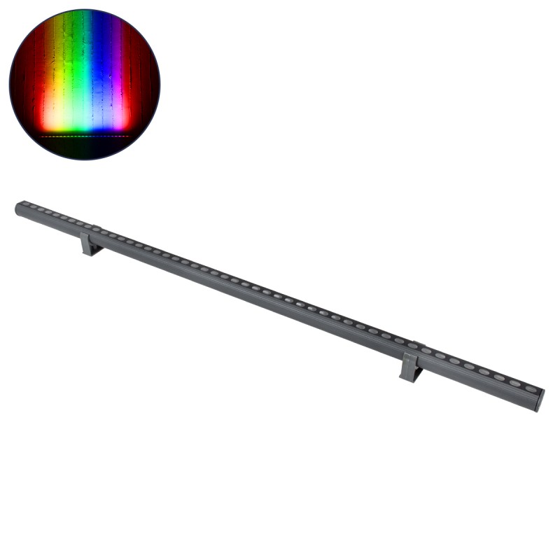 GLOBOSTAR® WASHER-STELLAR 90577 Μπάρα Φωτισμού Wall Washer LED 12W 1020lm 30° DC 24V Αδιάβροχο IP65 Πολύχρωμο RGBW Dimmable DMX512 - Γκρι Ανθρακί - Μ100 x Π3.2 x Υ3cm - 3 Χρόνια Εγγύηση