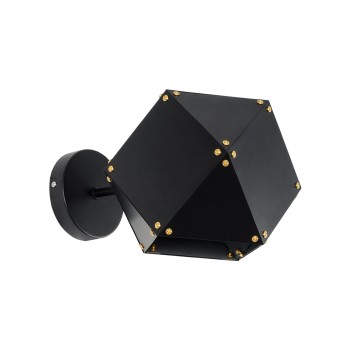 GLOBOSTAR® WELLES 00794 Μοντέρνο Φωτιστικό Τοίχου - Απλίκα με Ντουί 1 x E14 AC 220-240V IP20 - Μαύρο - Μ17 x Π28 x Υ17cm