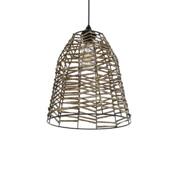 GLOBOSTAR® NETZ 205-0026 Boho Κρεμαστό Φωτιστικό Οροφής με Ντουί 1 x E27 AC 220-240V IP20 - Μπεζ - M30 x Π30 x Υ38cm