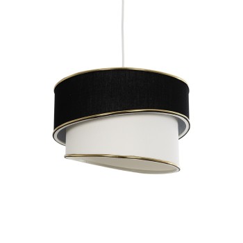 GLOBOSTAR® CYCLOP 204-0103 Μοντέρνο Κρεμαστό Φωτιστικό Οροφής με Ντουί 1 x E27 AC 220-240V IP20 - Μαύρο & Λευκό - Μ31 x Π31 x Υ21cm