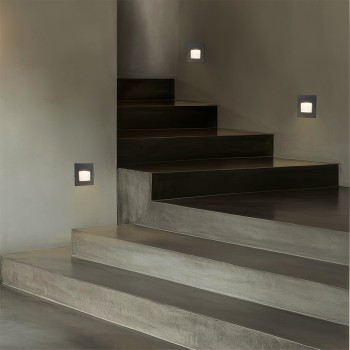 kelvo® STEPART KLV-101-0078 Χωνευτό Φωτιστικό Σκαλοπατιού / Διαδρόμου LED 3W 375lm 45° AC 220-240V Αδιάβροχο IP65 Θερμό Λευκό 2700K - Lumileds SMD Chip & TÜV SÜD Driver - Γκρι Ανθρακί Ματ - Μ8.5 x Π5 x Υ8.5cm / Q6.7 x 6.7cm - 5 Χρόνια Εγγύηση