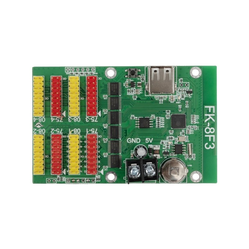 GLOBOSTAR® CARD-FK-8F3 90092 Κάρτα Εικόνας για Πολύχρωμες RGB LED Κυλιόμενες Ψηφιακές Επιγραφές/Οθόνες DC 5V IP20 - 768x64/384x128 Pixels - Μ9.5 x Π6.2 x Υ1.6cm - 2 Χρόνια Εγγύηση