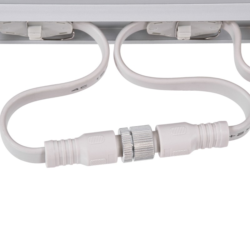 GloboStar® 90119 4 x Digital Pixel Addressable Facade Aluminum Bars - 4 x Ψηφιακές Μπάρες Αλουμινίου Πρόσοψης Κτιρίων LED SMD 3535 45W 60LED 60PIXEL SPI/TTL Protocol IC UCS512B 2700lm 120° DC 12V IP67 RGB - Ασημί Σώμα - Μ400 x Π4.5 x Υ3.6cm - 4 Μπάρες