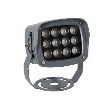 GLOBOSTAR® FLOODXENA 90120 Προβολέας Σποτ Wall Washer LED 12W 1260lm 10° AC 220-240V Αδιάβροχο IP65 Ultra Θερμό Λευκό 2200K - Bridgelux SMD Chip - Γκρι Ανθρακί - Μ13.5 x Π11 x Υ15cm - 3 Χρόνια Εγγύηση