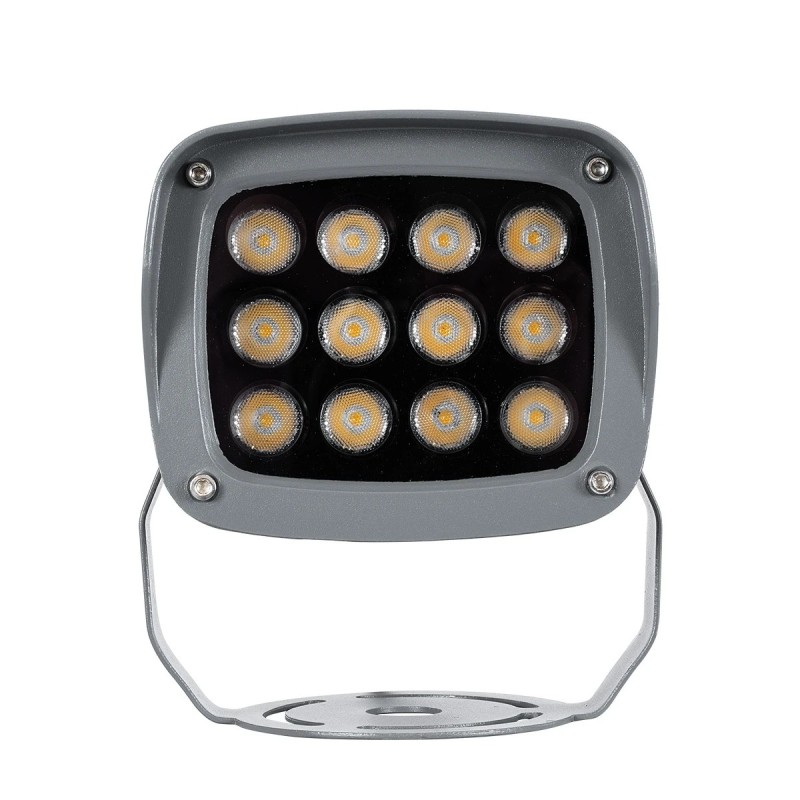 GLOBOSTAR® FLOOD-XENA 90121 Προβολέας Σποτ Wall Washer LED 12W 1320lm 10° AC 220-240V Αδιάβροχο IP65 Θερμό Λευκό 2700K - Γκρι Ανθρακί - Μ13.5 x Π11 x Υ15cm - 3 Χρόνια Εγγύηση
