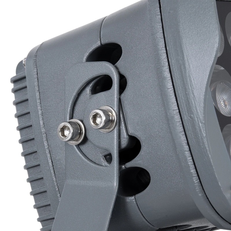 GLOBOSTAR® FLOOD-XENA 90121 Προβολέας Σποτ Wall Washer LED 12W 1320lm 10° AC 220-240V Αδιάβροχο IP65 Θερμό Λευκό 2700K - Γκρι Ανθρακί - Μ13.5 x Π11 x Υ15cm - 3 Χρόνια Εγγύηση