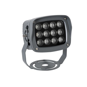 GLOBOSTAR® FLOODXENA 90124 Προβολέας Σποτ Wall Washer LED 12W 1020lm 10° AC 220-240V Αδιάβροχο IP65 Μπλε - Bridgelux SMD Chip - Γκρι Ανθρακί - Μ13.5 x Π11 x Υ15cm - 3 Χρόνια Εγγύηση