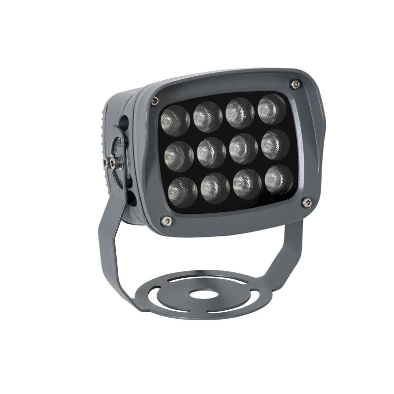 GLOBOSTAR® FLOODXENA 90124 Προβολέας Σποτ Wall Washer LED 12W 1020lm 10° AC 220-240V Αδιάβροχο IP65 Μπλε - Bridgelux SMD Chip - Γκρι Ανθρακί - Μ13.5 x Π11 x Υ15cm - 3 Χρόνια Εγγύηση