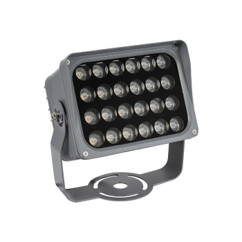 GLOBOSTAR® FLOODXENA 90127 Προβολέας Σποτ Wall Washer LED 24W 2520lm 10° AC 220-240V Αδιάβροχο IP65 Ultra Θερμό Λευκό 2200K - Bridgelux SMD Chip - Γκρι Ανθρακί - Μ18 x Π13.5 x Υ18cm - 3 Χρόνια Εγγύηση