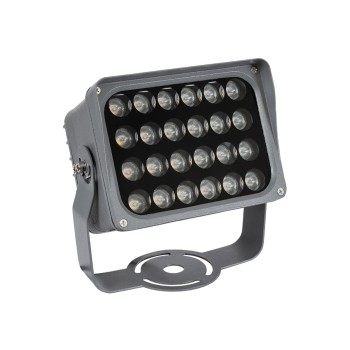 GLOBOSTAR® FLOODXENA 90128 Προβολέας Σποτ Wall Washer LED 24W 2640lm 10° AC 220-240V Αδιάβροχο IP65 Θερμό Λευκό 2700K - Bridgelux SMD Chip - Γκρι Ανθρακί - Μ18 x Π13.5 x Υ18cm - 3 Χρόνια Εγγύηση