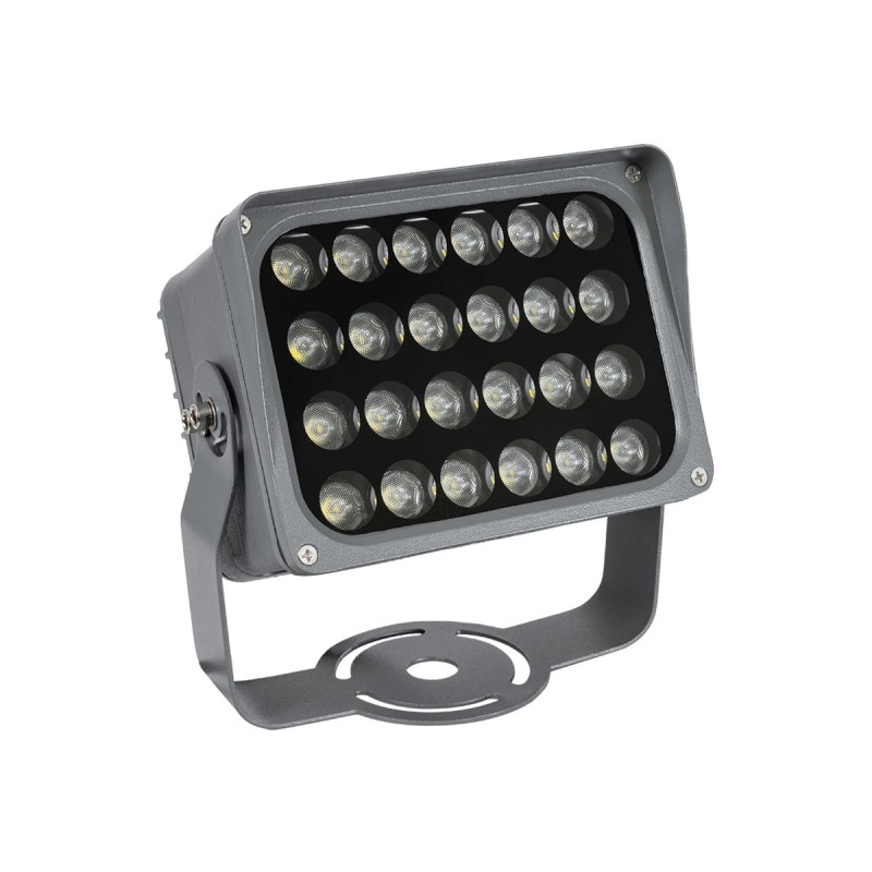 GLOBOSTAR® FLOODXENA 90129 Προβολέας Σποτ Wall Washer LED 24W 2760lm 10° AC 220-240V Αδιάβροχο IP65 Φυσικό Λευκό 4500K - Bridgelux SMD Chip - Γκρι Ανθρακί - Μ18 x Π13.5 x Υ18cm - 3 Χρόνια Εγγύηση