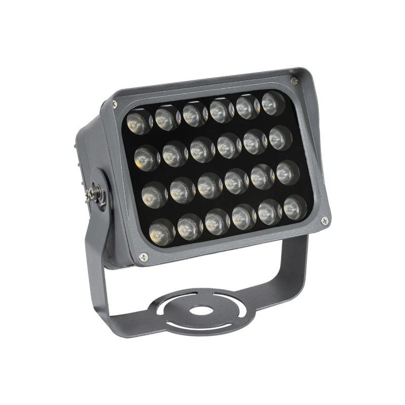 GLOBOSTAR® FLOODXENA 90130 Προβολέας Σποτ Wall Washer LED 24W 2880lm 10° AC 220-240V Αδιάβροχο IP65 Ψυχρό Λευκό 6000K - Bridgelux SMD Chip - Γκρι Ανθρακί - Μ18 x Π12 x Υ18cm - 3 Χρόνια Εγγύηση