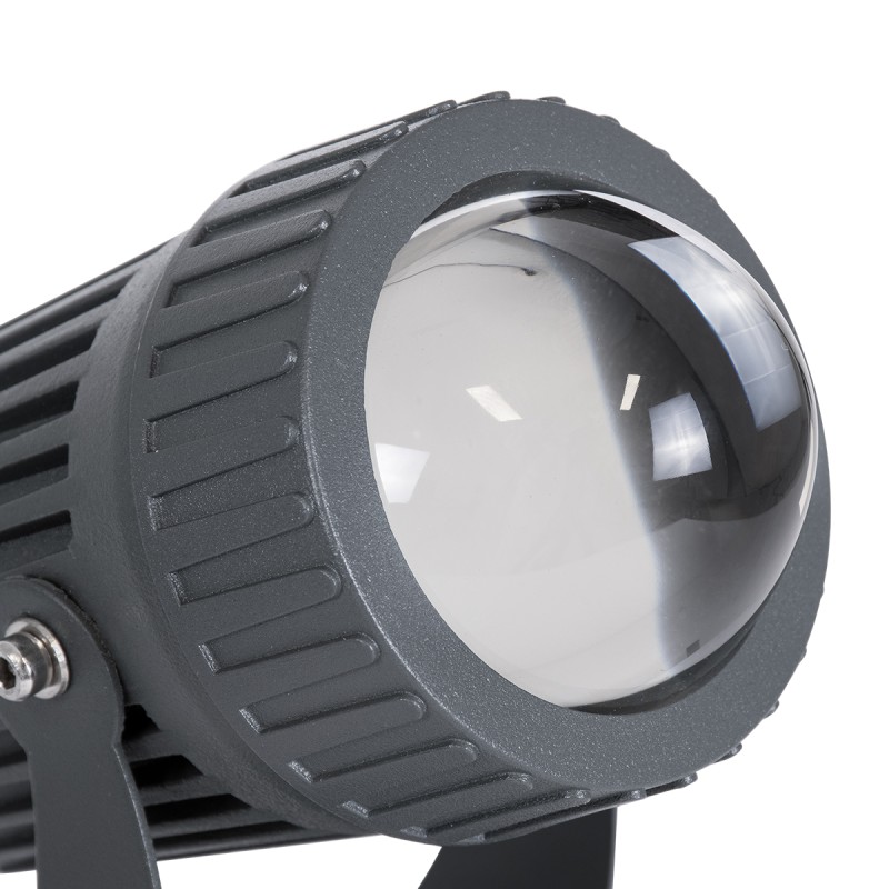 GLOBOSTAR® SPOT-FENIA 90134 Αρχιτεκτονικό Σποτ Φωτισμου LED 10W 1150lm 5° DC 24V Αδιάβροχο IP65 Φυσικό Λευκό 4500K Dimmable - Γκρι Ανθρακί - Μ7 x Π7 x Υ12cm - 3 Χρόνια Εγγύηση