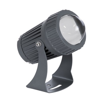 GLOBOSTAR® SPOTFENIA 90135 Αρχιτεκτονικό Σποτ Φωτισμου LED 10W 1100lm 5° DC 24V Αδιάβροχο IP65 Θερμό Λευκό 2700K Dimmable - Bridgelux COB Chip - Γκρι Ανθρακί - Μ7 x Π7 x Υ15.5cm - 3 Χρόνια Εγγύηση