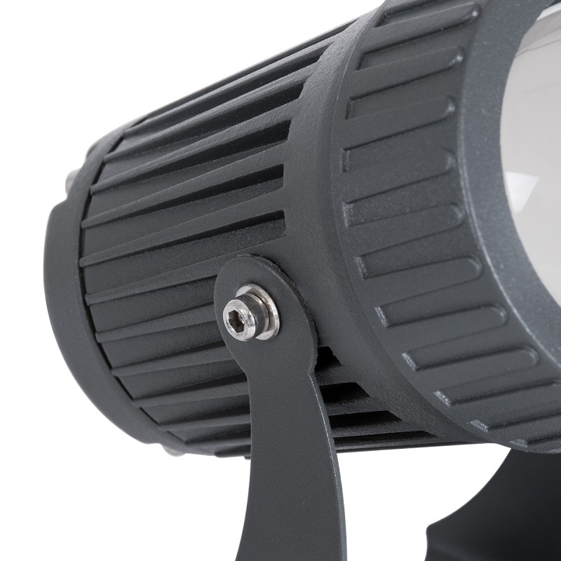 GLOBOSTAR® SPOT-FENIA 90135 Αρχιτεκτονικό Σποτ Φωτισμου LED 10W 1100lm 5° DC 24V Αδιάβροχο IP65 Θερμό Λευκό 2700K Dimmable - Γκρι Ανθρακί - Μ7 x Π7 x Υ12cm - 3 Χρόνια Εγγύηση