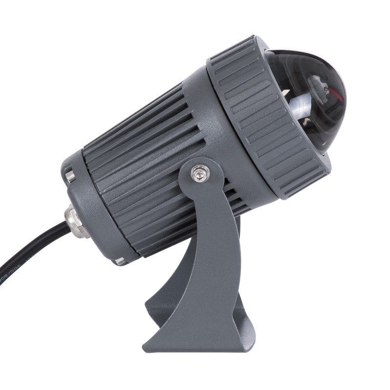 GLOBOSTAR® SPOT-FENIA 90136 Αρχιτεκτονικό Σποτ Φωτισμου LED 10W 850lm 5° DC 24V Αδιάβροχο IP65 Μπλε Dimmable - Γκρι Ανθρακί - Μ7 x Π7 x Υ12cm - 3 Χρόνια Εγγύηση