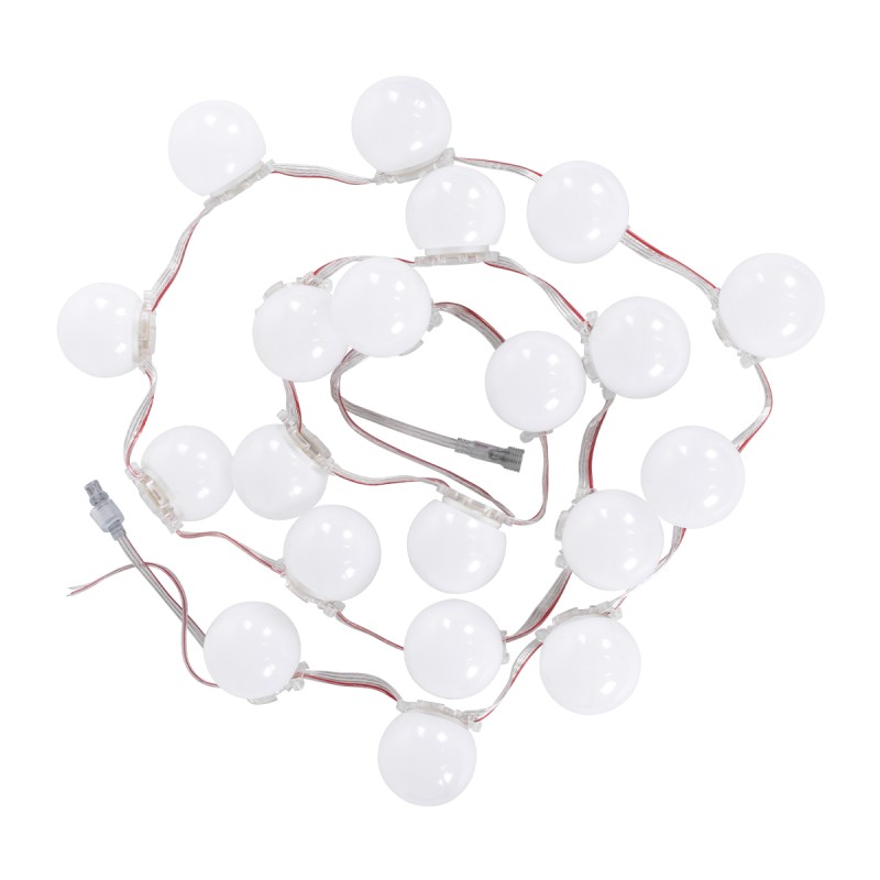 GloboStar® 90139 Digital Pixel Addressable Facade Module Chain String with 20 Spots - Ψηφιακή Αλυσίδα - Γιρλάντα με 20 Σποτ LED SMD 3535 15W 20LED 20PIXEL SPI/TTL Protocol IC UCS512B 900lm 240° DC 12V Αδιάβροχο IP67 Πολύχρωμο RGB - Μ200 x Π5 x Υ5cm - 3 Χρ