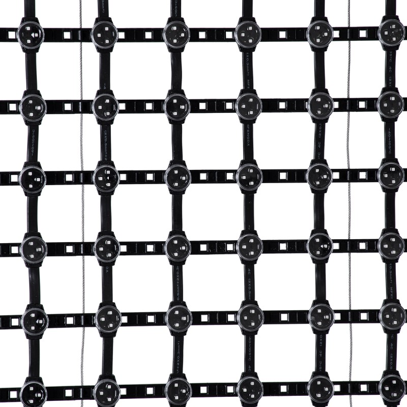 GloboStar® 90142 Digital Pixel Addressable Facade Soft Net Panel - Ψηφιακό Εύκαμπτο Δίχτυ Πάνελ Πρόσοψης Κτιρίων LED SMD 3535 192W/m2 256LED/m2 256PIXEL/m2 SPI/TTL Protocol IC UCS512B 11520lm/m2 120° DC 12V IP67 RGB - Μαύρο Σώμα - Μ100 x Π100 x Υ1.7cm