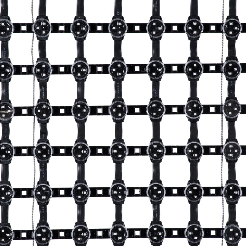 GloboStar® 90143 Digital Pixel Addressable Facade Soft Net Panel - Ψηφιακό Εύκαμπτο Δίχτυ Πάνελ Πρόσοψης Κτιρίων LED SMD 3535 300W/m2 400LED/m2 400PIXEL/m2 SPI/TTL Protocol IC UCS512B 18000lm/m2 120° DC 12V IP67 RGB - Μαύρο Σώμα - Μ100 x Π100 x Υ1.7cm