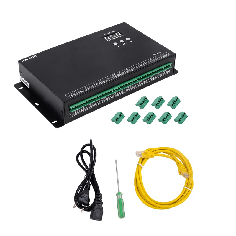 GloboStar® 90146 SEEKWAY EN-408 - Professional Channel Controller - Full Colour LED Digital Control System - Κεντρικός & Slave Controller Καναλιών Εξόδου για Ψηφιακά Προϊόντα LED Digital Pixel TTL & DMX512 - Single Colour & RGB & RGBW - Sy