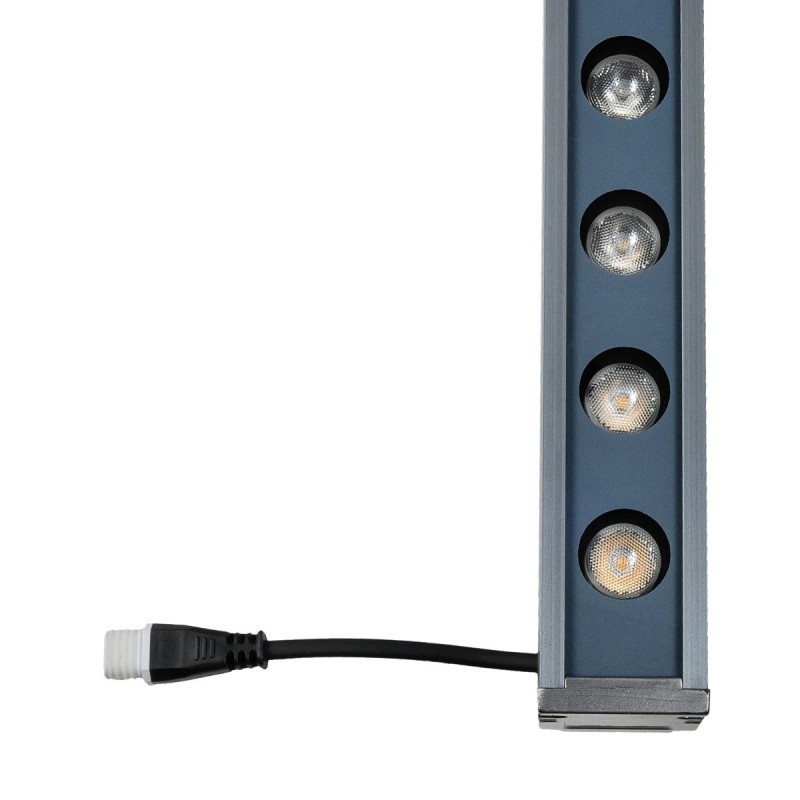 GLOBOSTAR® WASHERMARGO 90150 Μπάρα Φωτισμού Wall Washer LED 24W 2520lm 30° DC 24V Αδιάβροχο IP66 Ultra Θερμό Λευκό 2200K Dimmable - Bridgelux SMD Chip - Γκρι Ανθρακί - Μ100 x Π4 x Υ5cm - 3 Χρόνια Εγγύηση
