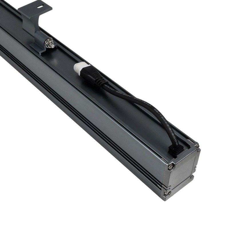 GLOBOSTAR® WASHERMARGO 90150 Μπάρα Φωτισμού Wall Washer LED 24W 2520lm 30° DC 24V Αδιάβροχο IP66 Ultra Θερμό Λευκό 2200K Dimmable - Bridgelux SMD Chip - Γκρι Ανθρακί - Μ100 x Π4 x Υ5cm - 3 Χρόνια Εγγύηση