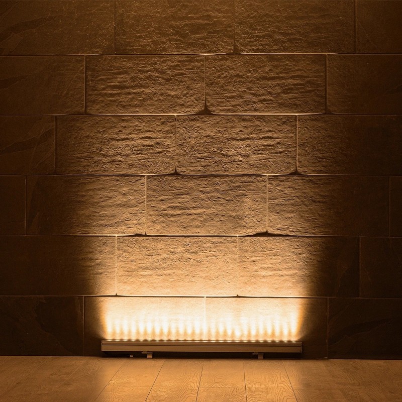 GLOBOSTAR® WASHERMARGO 90150 Μπάρα Φωτισμού Wall Washer LED 24W 2520lm 30° DC 24V Αδιάβροχο IP66 Ultra Θερμό Λευκό 2200K Dimmable - Bridgelux SMD Chip - Γκρι Ανθρακί - Μ100 x Π4 x Υ5cm - 3 Χρόνια Εγγύηση
