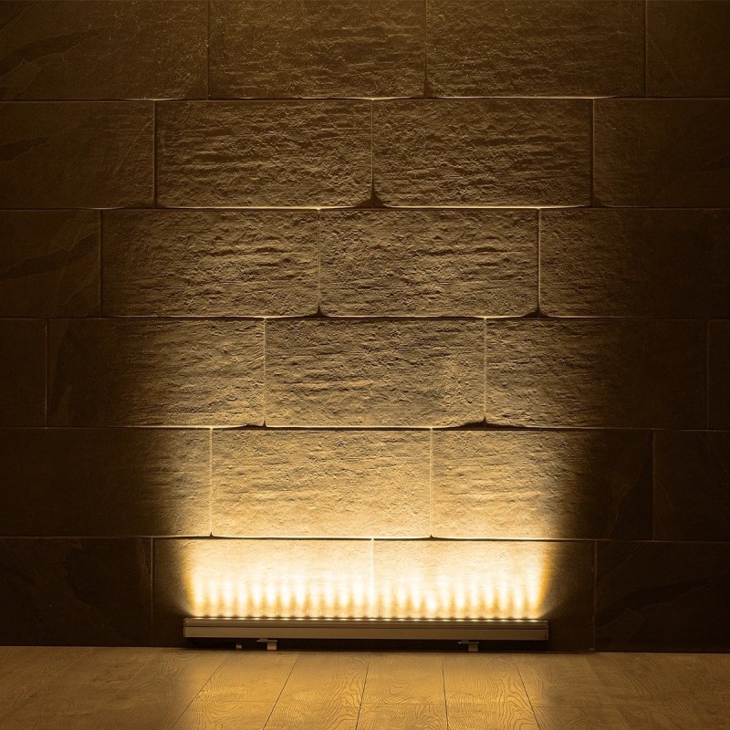 GLOBOSTAR® WASHERMARGO 90151 Μπάρα Φωτισμού Wall Washer LED 24W 2640lm 30° DC 24V Αδιάβροχο IP66 Θερμό Λευκό 2700K Dimmable - Bridgelux SMD Chip - Γκρι Ανθρακί - Μ100 x Π4 x Υ5cm - 3 Χρόνια Εγγύηση