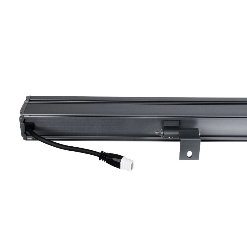 GLOBOSTAR® WASHER-MARGO 90152 Μπάρα Φωτισμού Wall Washer LED 24W 2760lm 30° DC 24V Αδιάβροχο IP65 Φυσικό Λευκό 4500K Dimmable - Γκρι Ανθρακί - Μ100 x Π4 x Υ5cm - 3 Χρόνια Εγγύηση
