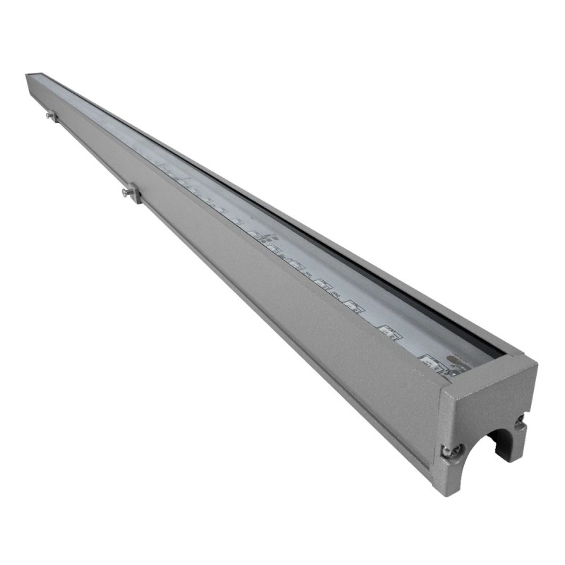 GloboStar® DIGI-BAR 90210 Ψηφιακή Μπάρα Φωτισμού Wall Washer Digital Pixel Facade Tuber Bar LED 12W 720lm 90° DC 24V Αδιάβροχο IP65 L100 x W3.2 x H3cm RGB DMX512 - Ασημί με Διάφανο Κάλυμμα - 3 Years Warranty