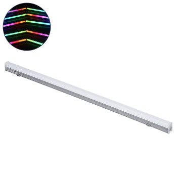 GLOBOSTAR® DIGIBAR 90214 Ψηφιακή Pixel Addressable Facade Μπάρα LED 12W 600lm 180° DC 24V Αδιάβροχο IP65 8 x Pixel Πολύχρωμο RGB Dimmable DMX512 SPI/TTL Protocol IC UCS512C0 - Bridgelux SMD Chip - Ασημί με Λευκό Γαλακτερό Κάλυμμα - Μ100 x Π3 x Υ4.5cm - 3 