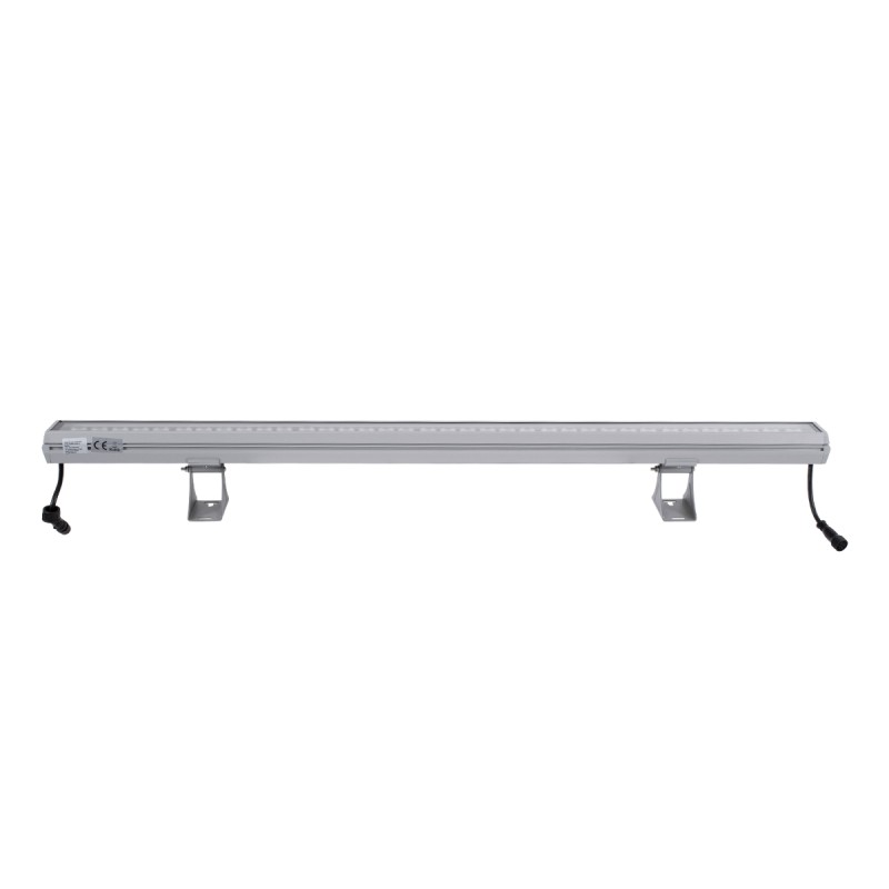 GloboStar® WASHER-GAIA 90216 Μπάρα Φωτισμού Wall Washer LED 144W 12240lm 10° DC 24V Αδιάβροχο IP67 L100 x W7.3 x H4.3cm RGBW DMX512 - Ασημί - 3 Years Warranty