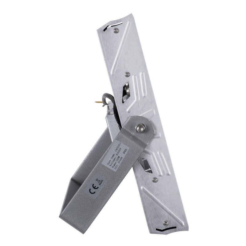 GloboStar® FLOOD-TENA 90223 Προβολέας Wall Washer για Φωτισμό Κτιρίων LED 150W 13500lm 10° DC 24V Αδιάβροχο IP65 L43.5 x W15.5 x H18cm Θερμό Λευκό 2700K - Ασημί - 3 Years Warranty