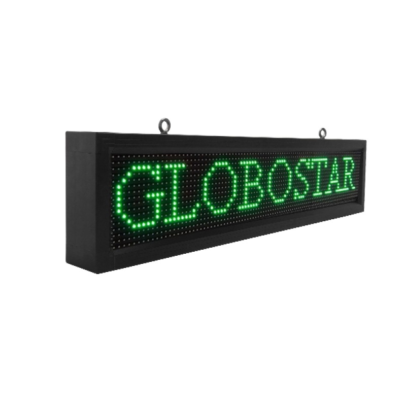 GloboStar® 90252 Κυλιόμενη Ψηφιακή Επιγραφή P10 LED SMD AC 220-240V με Wi-Fi - Αδιάβροχή IP54 - Μονής Όψης - Μ104 x Π9 x Υ24cm Πράσινο