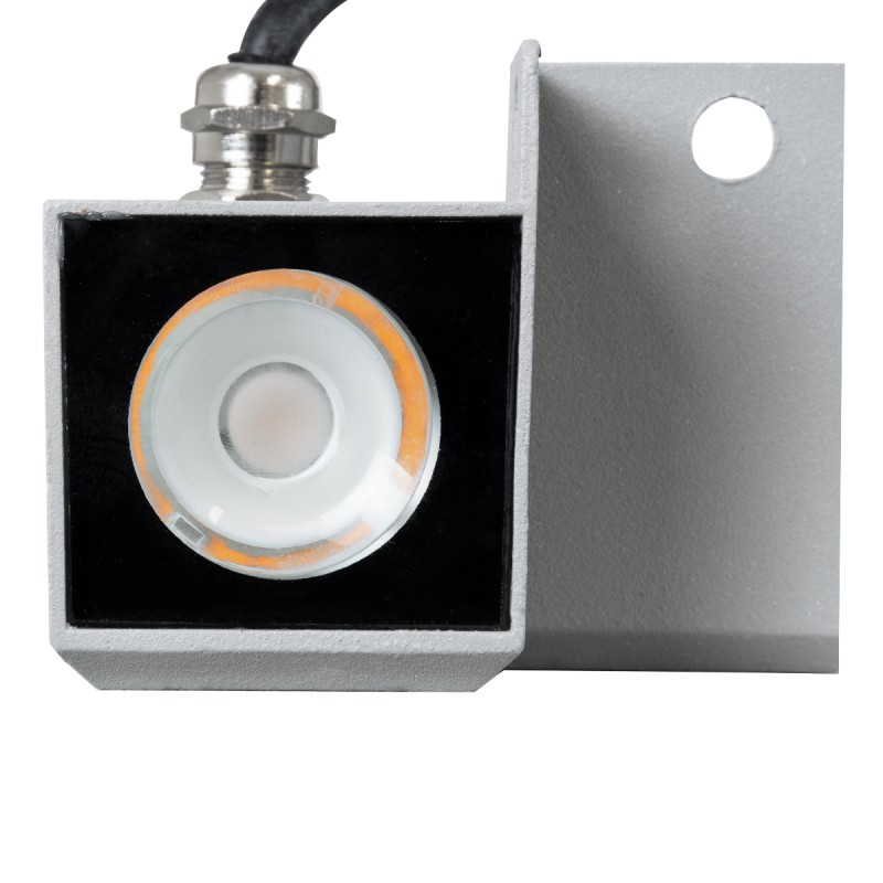 GloboStar® WALLLIGHT-DONA 90258 Φωτιστικό Γωνίας Τοίχου - Απλίκα LED 10W 850lm 10° AC 220-240V Αδιάβροχο IP66 Μ8.2 x Π8.2 x Υ6cm Αρχιτεκτονικό Πορτοκαλί 2200K - Γκρι - 3 Years Warranty