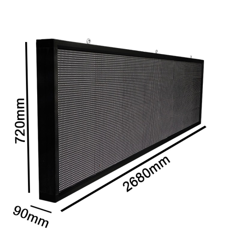 GLOBOSTAR®DISPLAY 90290 Κυλιόμενη Ψηφιακή Επιγραφή P10 Μονής Όψης LED AC 220-240V Αδιάβροχο IP65 Ψυχρό Λευκό 6000K - WiFi Control μέσω FK APP - Αισθητήρας Θερμοκρασίας & Υγρασίας - Μ264 x Π9 x Υ72cm - 2 Χρόνια Εγγύηση