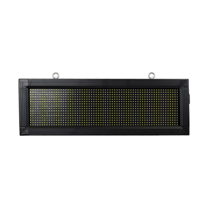 GloboStar® DISPLAY 90306 LED Scrolling Display 64x16cm - Κυλιόμενη Ψηφιακή Πινακίδα / Επιγραφή Μονής Όψης P10 LED SMD AC 220-240V - Λειτουργία μέσω Wi-Fi με Εφαρμογή APP - Αισθήτηρας Θερμοκρασίας και Υγρασίας - Αδιάβροχο IP65 - Μ72 x Π9 x Υ24cm - Ψυχρό Λε