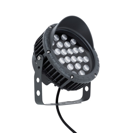 GLOBOSTAR® TREELIGHT-VINA 90360 Σποτ Φωτισμού με Αντιθαμβωτική Γρίλια για Φυτά - Δέντρα με Βάση Κήπου / Καρφωτό LED 24W 2640lm 10° DC 24V Αδιάβροχο IP65 Θερμό Λευκό 2700K Dimmable - Γκρι Ανθρακί - Μ21.5 x Π18.3 x Υ14cm - 3 Χρόνια Εγγύηση
