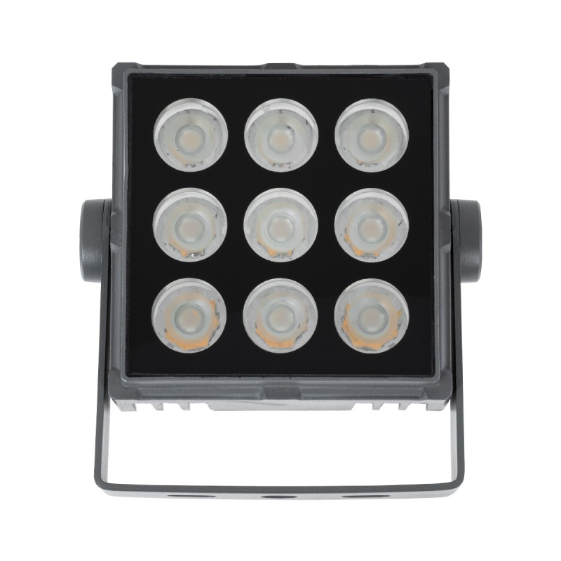 GloboStar® FLOOD-TINY 90367 Προβολέας Wall Washer για Φωτισμό Κτιρίων LED 27W 2295lm 3° DC 24V Αδιάβροχο IP65 L13.8 x W16.4 x H7cm Αρχιτεκτονικό Πορτοκαλί 2200K - Γκρι Ανθρακί - 3 Years Warranty