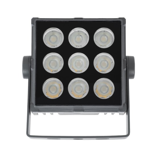 GloboStar® FLOOD-TINY 90368 Προβολέας Wall Washer για Φωτισμό Κτιρίων LED 27W 2430lm 3° DC 24V Αδιάβροχο IP65 Μ13.8 x Π16.4 x Υ7cm Θερμό Λευκό 2700K - Γκρι Ανθρακί - 3 Χρόνια Εγγύηση