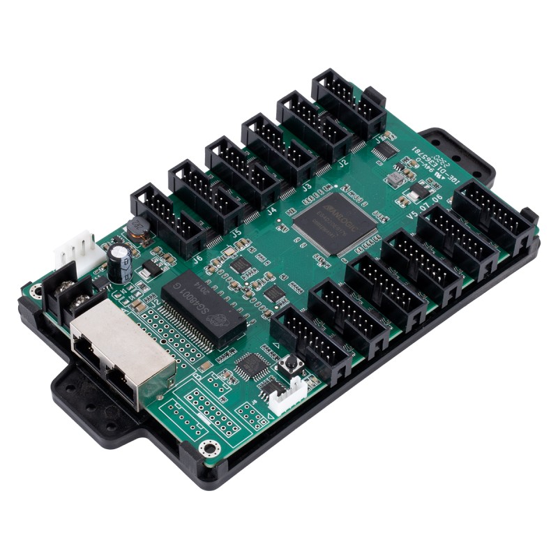 GloboStar® CARDULCO ZH-T12 90387 Professional LED Receiving Card 12 x HUB75 - Κάρτα Καναλιών για Ψηφιακές Οθόνες LED Video Wall - Loading Area W128 x H768 - Gray Level 65536 - Gigabit Network Linkable - DC 3.5~6V - IP20 Μ14.8 x Π9.6 x Υ1.7cm