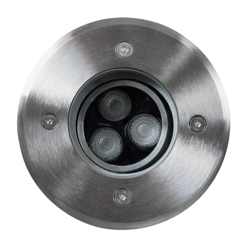 GloboStar® UNDERWATER-LUNTA 90403 Υποβρύχιο Χωνευτό Κινούμενο Φωτιστικό Σποτ Ειδικό για Σιντριβάνια LED 12W 1020lm 60° DC 24V Αδιάβροχο IP68 Φ12 x Υ13cm RGBW DMX512 - Ανοξείδωτο Ατσάλι - 3 Years Warranty