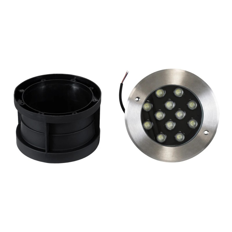 GloboStar® UNDERWATER-GUNE 90405 Υποβρύχιο Χωνευτό Φωτιστικό Σποτ Ειδικό για Σιντριβάνια LED 12W 1200lm 60° DC 24V Αδιάβροχο IP68 Φ10 x Υ7.5cm Ψυχρό Λευκό 6000K - Ανοξείδωτο Ατσάλι - 3 Χρόνια Εγγύηση