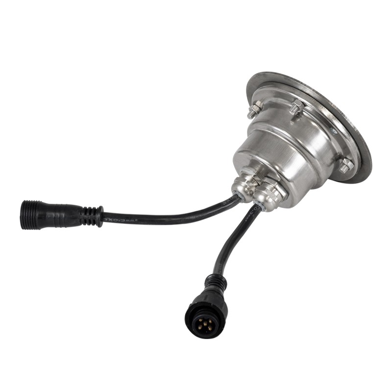 GloboStar® UNDERWATER-GUNE 90406 Υποβρύχιο Χωνευτό Φωτιστικό Σποτ Ειδικό για Σιντριβάνια LED 12W 1020lm 60° DC 24V Αδιάβροχο IP68 Φ10 x Υ7.5cm RGBW DMX512 - Ανοξείδωτο Ατσάλι - 3 Years Warranty