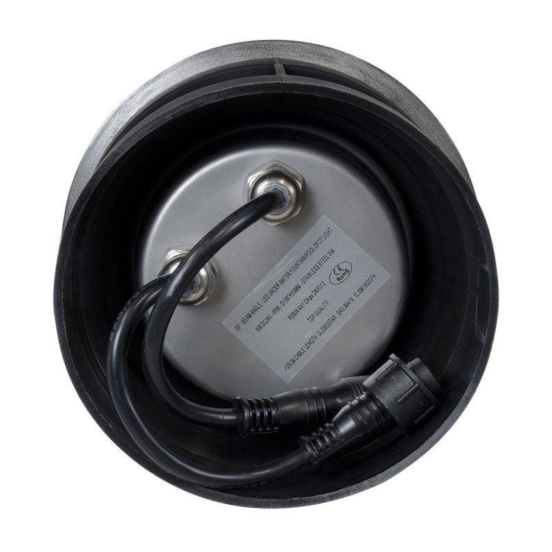 GloboStar® UNDERWATER-YUNI 90419 Υποβρύχιο Χωνευτό Φωτιστικό Σποτ Ειδικό για Σιντριβάνια LED 6W 510lm 30° DC 24V Αδιάβροχο IP68 Φ15 x Υ10cm RGBW DMX512 - Ανοξείδωτο Ατσάλι - 3 Years Warranty